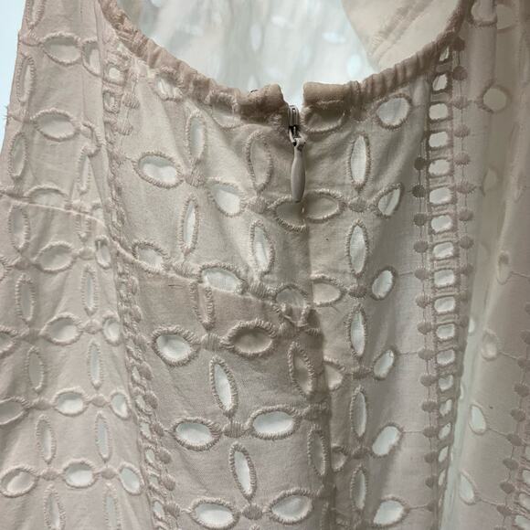 Loft Dress  Woman's 16P White Sleeveless Eyelet Lace with Liner  Side Zip - Picture 11 of 11